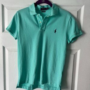 Ralph Lauren Women's Green Classic Fit Mesh Polo Shirt